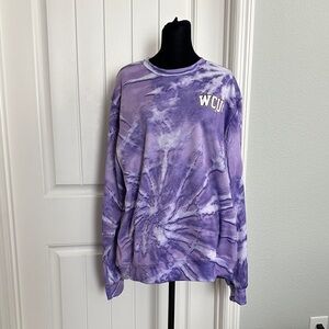 WCU Purple Tie-Dye Crewneck Sweatshirt